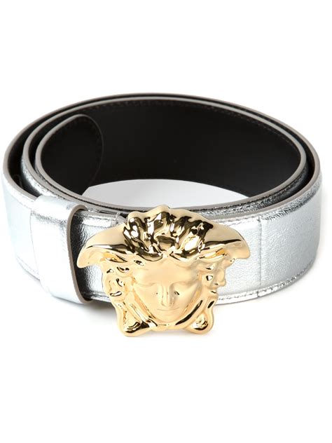 versace silver medusa belt